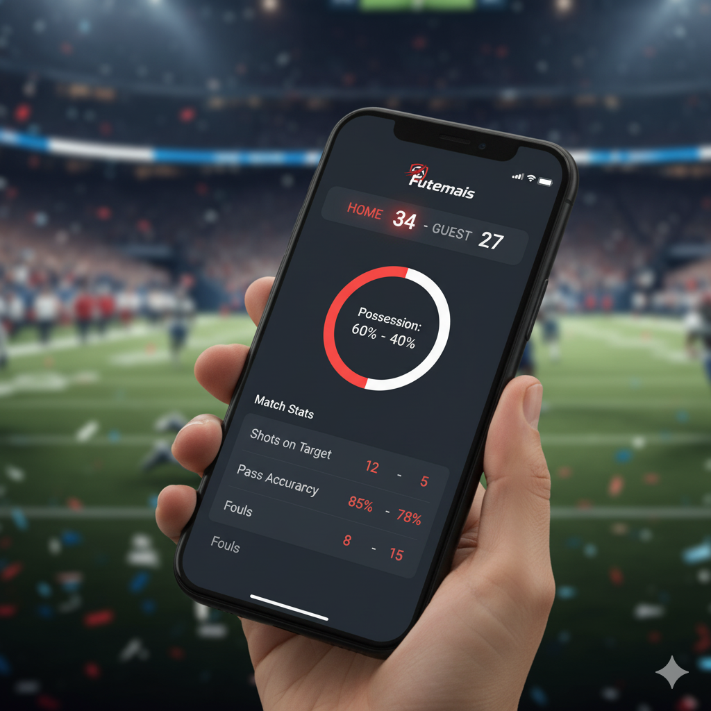 Estatísticas detalhadas em tempo real durante as partidas no Futemais